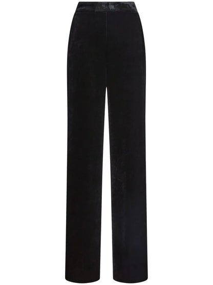 Velvet Straight-Leg Trousers
