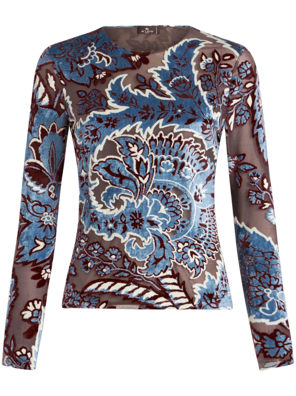 Tulle And Jacquard Velvet Top