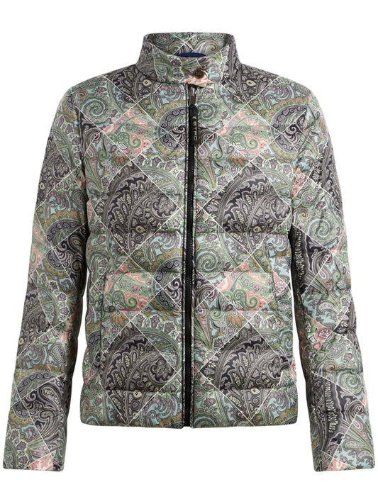Paisley-Print Goose-Down Puffer Jacket