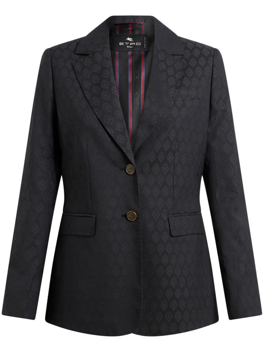 Patterned-Jacquard Wool Blazer