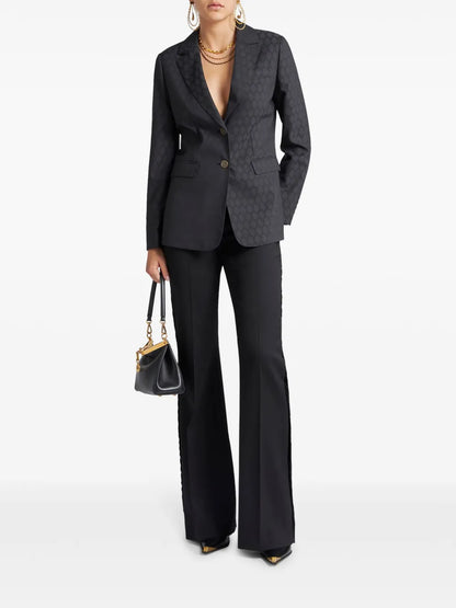 Patterned-Jacquard Wool Blazer