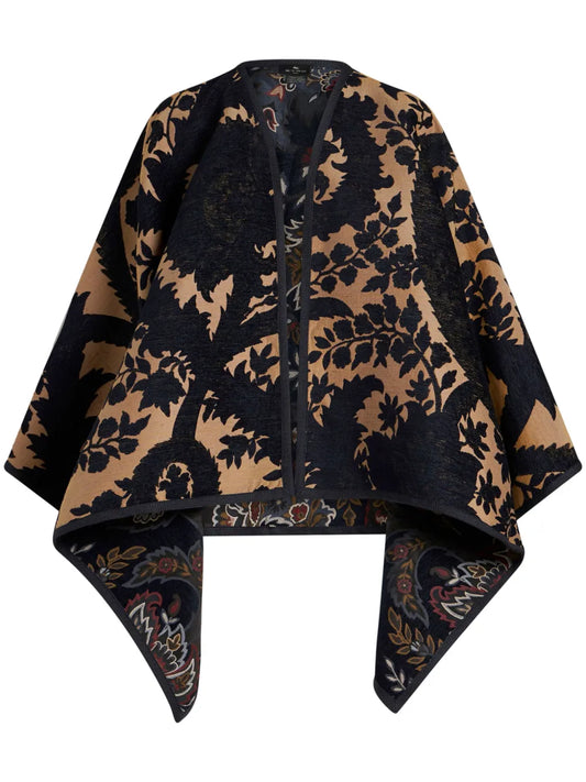 Paisley-Print Reversible Cape