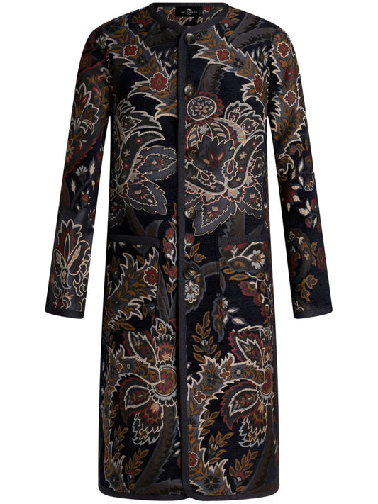 Paisley-Print Reversible Coat
