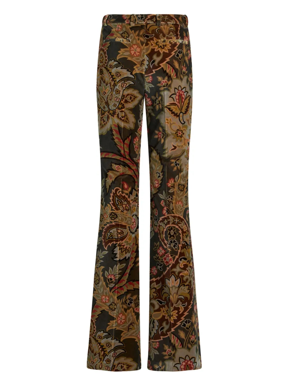 Paisley-Print Velvet Trousers