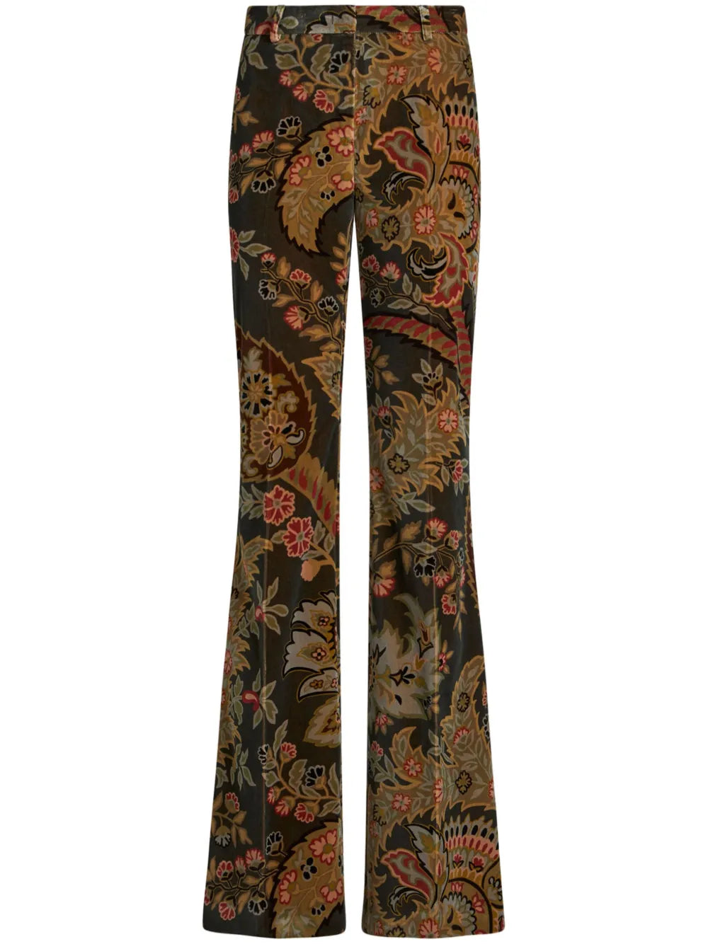 Paisley-Print Velvet Trousers