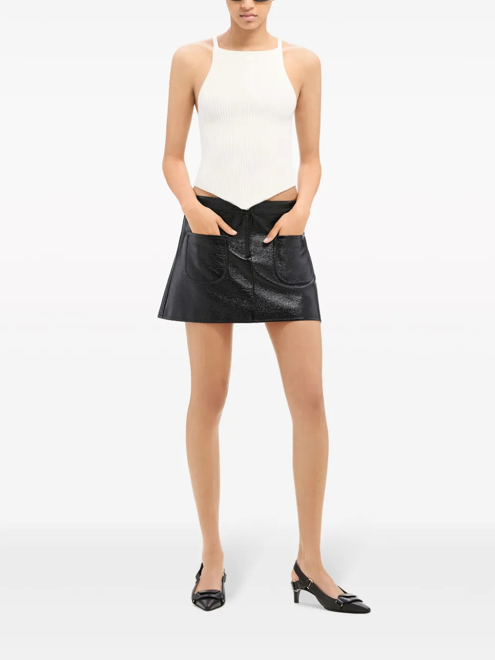 A-Line Coated Miniskirt