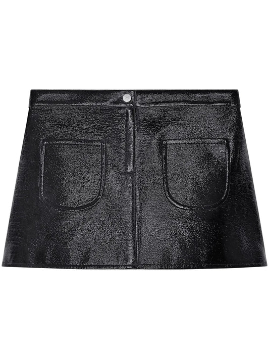 A-Line Coated Miniskirt