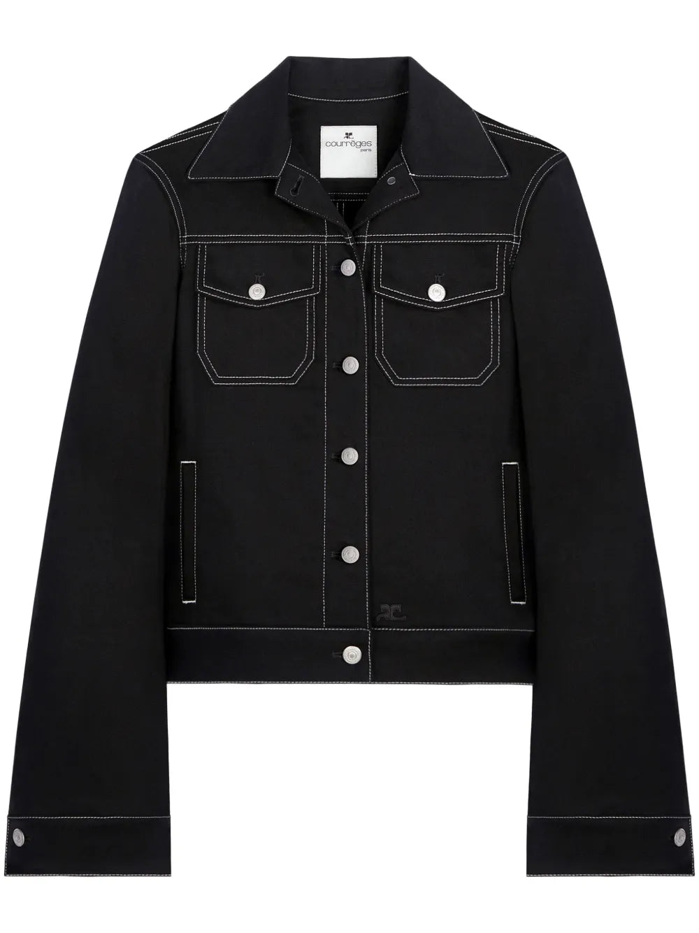 Topstitched Denim Trucker Jacket