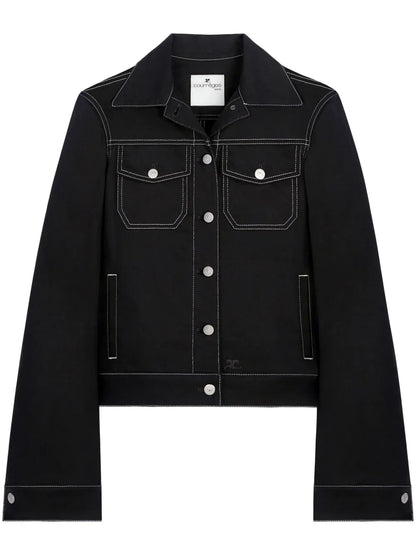 Topstitched Denim Trucker Jacket