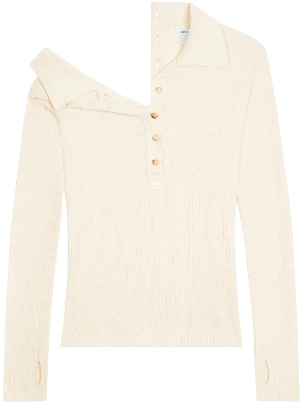Multi-Button Polo Sweater