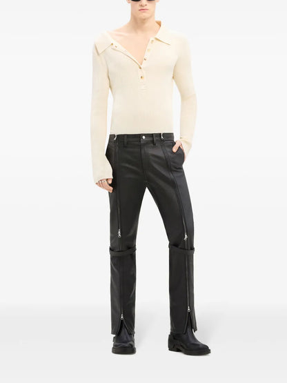 Multi-Button Polo Sweater