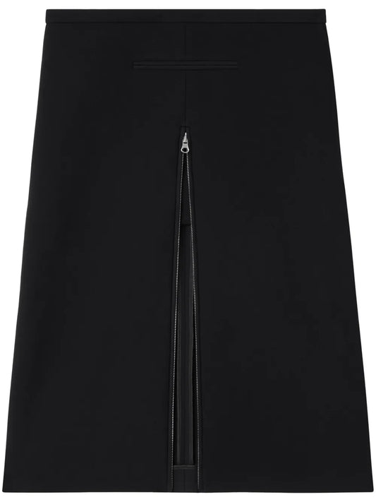 Heritage Crepe-Texture Midi Skirt