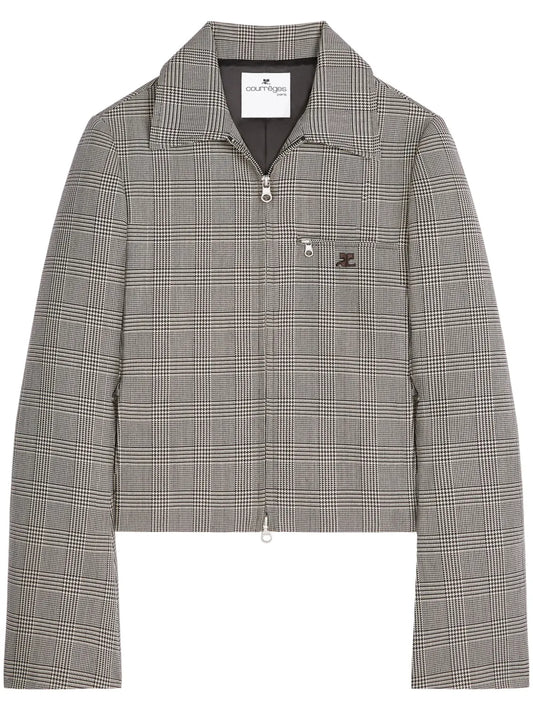 Prince Of Wales-Pattern Zip-Fastening Jacket