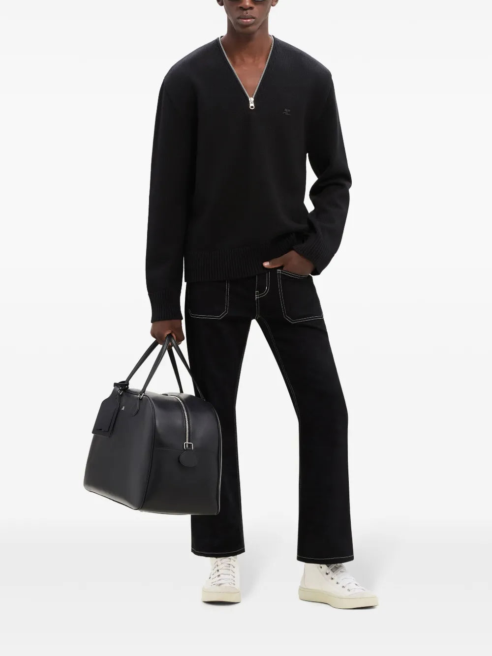 Zip-Detailing Wool Sweater