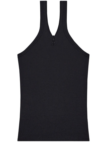 Logo-Embroidered Ribbed Tank Top