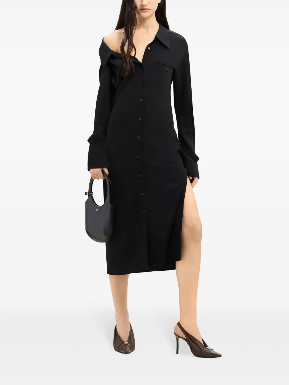 Modular Crepe Shirt Dress