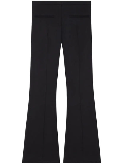 Wool Blend Flared Mid-Rise Pants