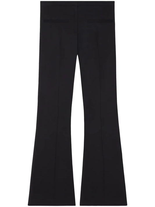 Wool Blend Flared Mid-Rise Pants