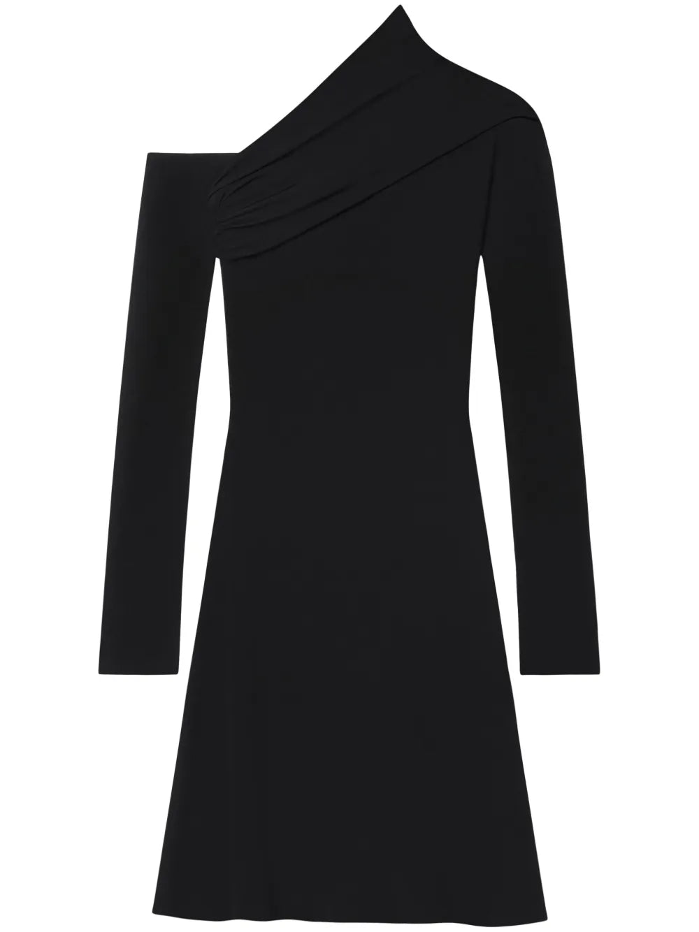 Asymmetric Twist Crepe Mini Dress