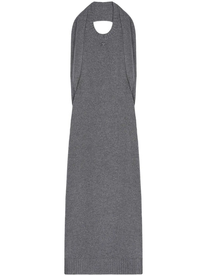 Over The Shoulder Draped Midi Dress