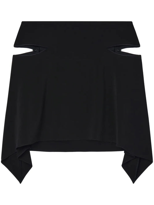 Cut-Out Draped Miniskirt