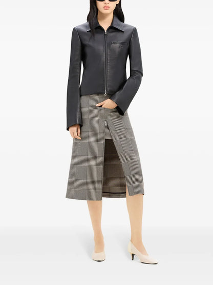 Zip-Fastening Leather Jacket