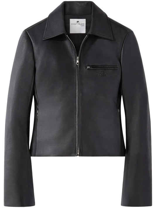 Zip-Fastening Leather Jacket