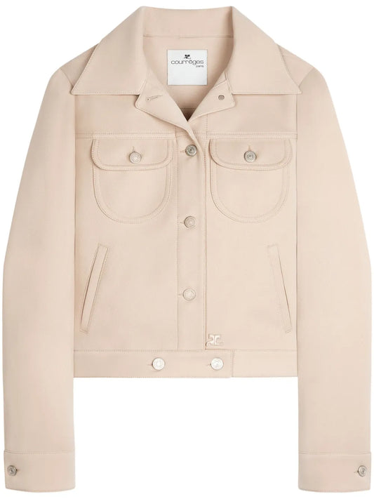 Trucker Button-Fastening Twill Jacket