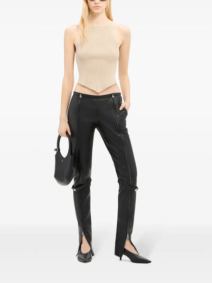 Logo-Embroidered Ribbed Top