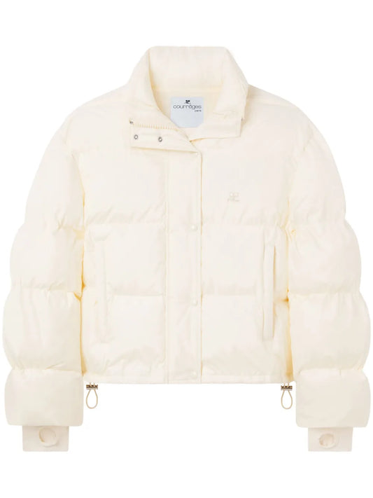 Logo-Embroidered Cropped Puffer Jacket