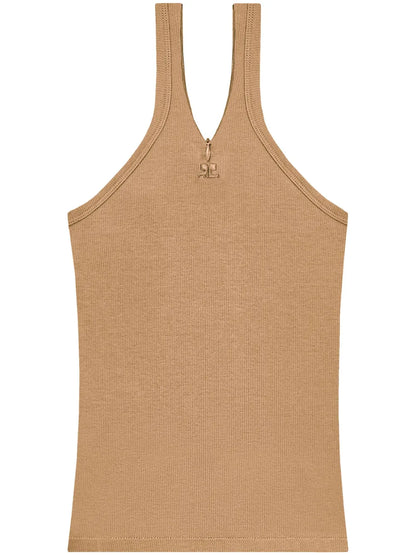 Logo-Embroidered Ribbed Tank Top