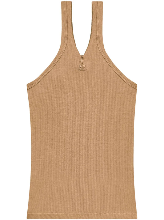 Logo-Embroidered Ribbed Tank Top