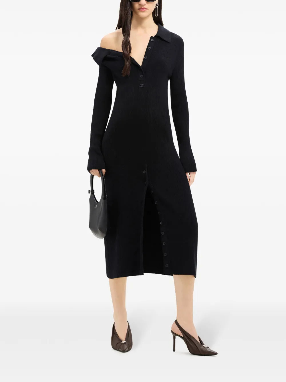 Multi-Button Midi Dress