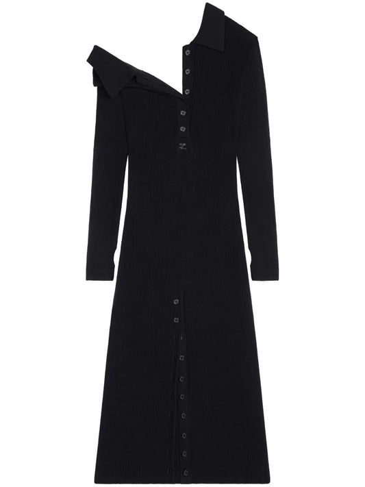 Multi-Button Midi Dress
