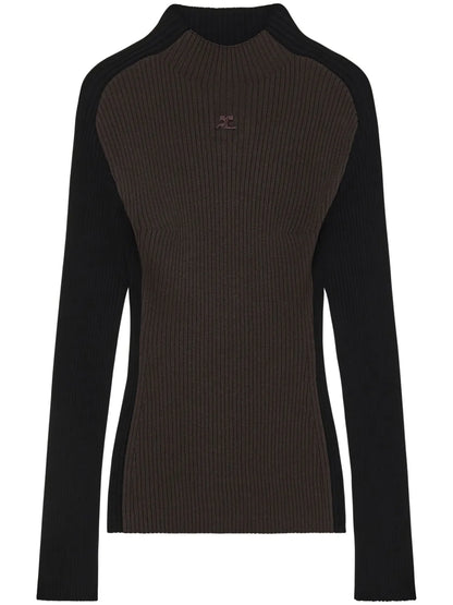Logo-Embroidered Ribbed Jumper