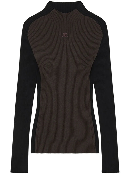 Logo-Embroidered Ribbed Jumper