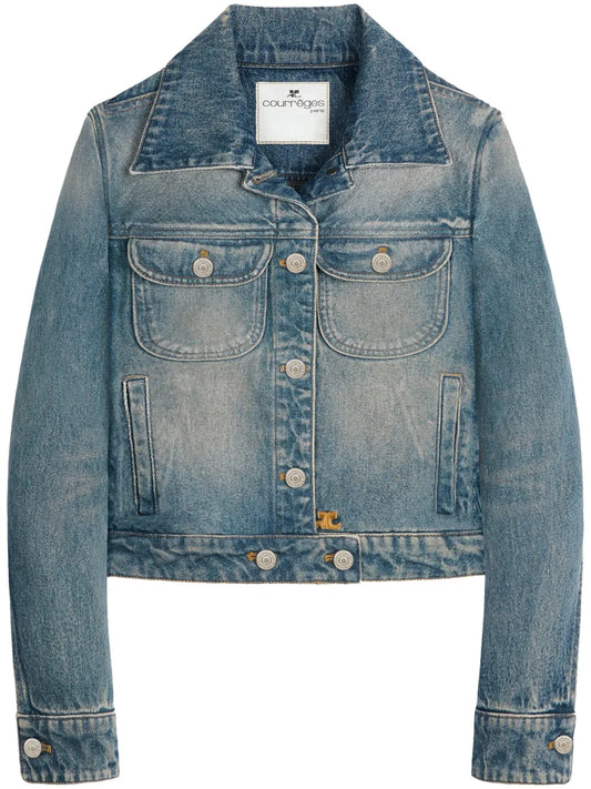 Trucker Logo-Embroidered Denim Jacket