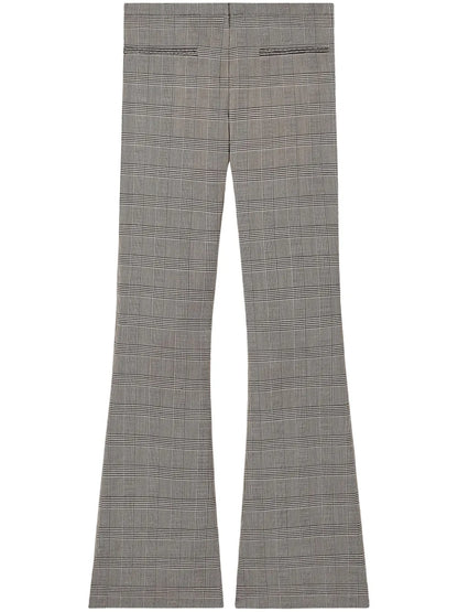 Flare Mid-Rise Prince Of Wales Pants