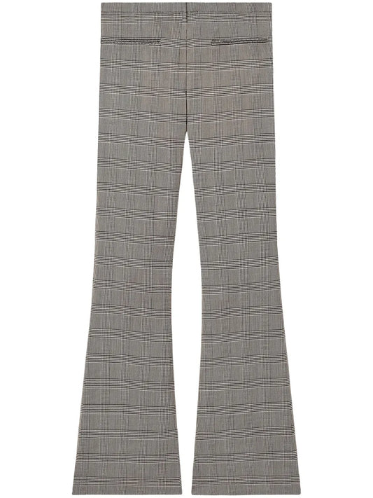 Flare Mid-Rise Prince Of Wales Pants