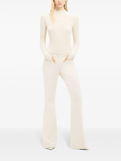 Low-Rise Flared Crepe Trousers