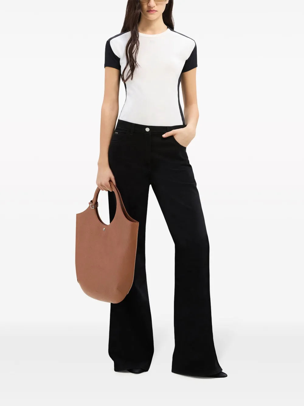 Contrast Frame Cotton T-Shirt