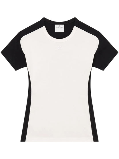 Contrast Frame Cotton T-Shirt