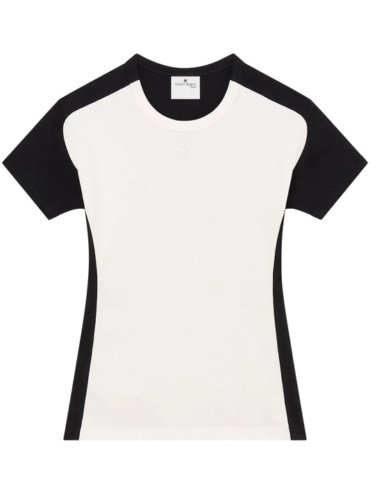 Contrast Frame Cotton T-Shirt