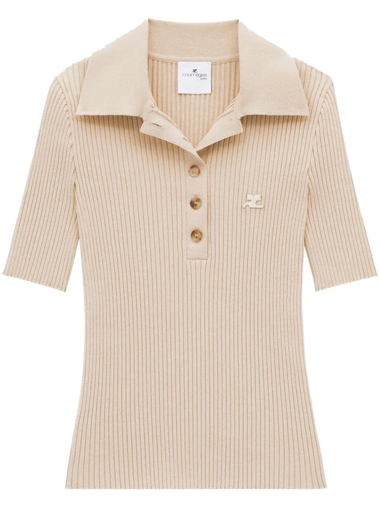 Iconic Ribbed-Knit Polo Shirt