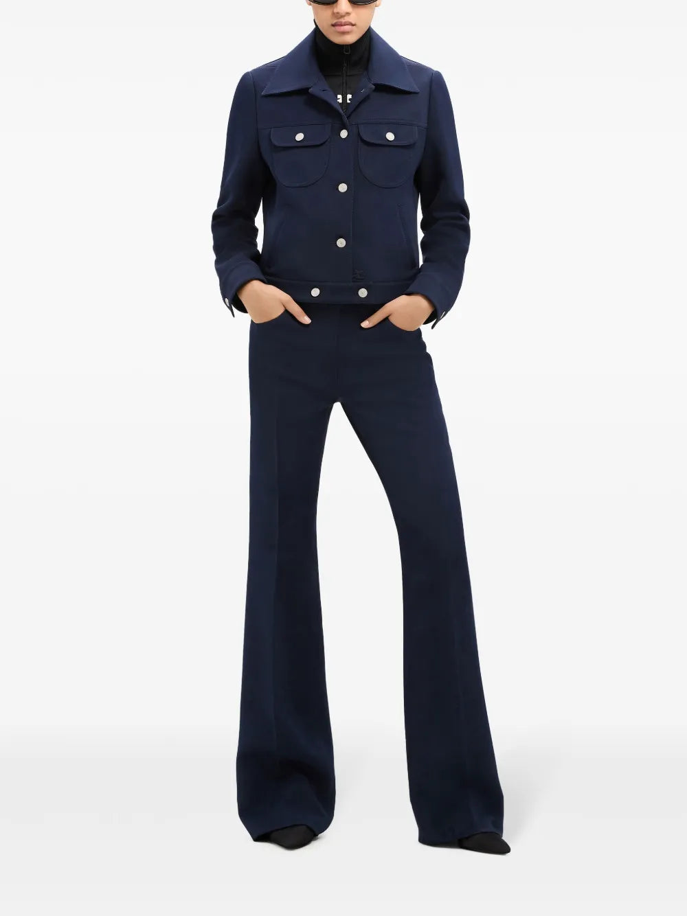 Trucker Button-Fastening Twill Jacket