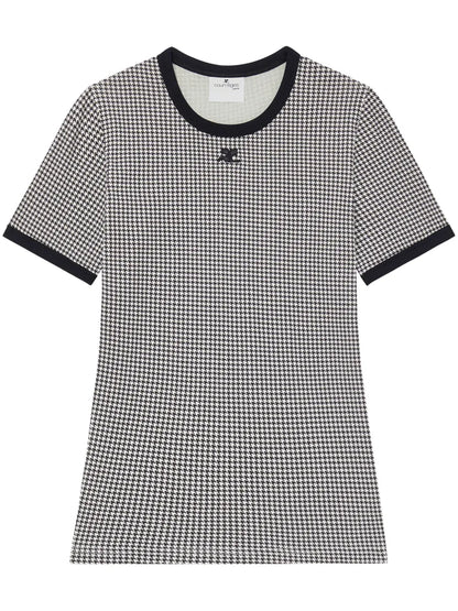 Contrasting-Trim Cotton T-Shirt