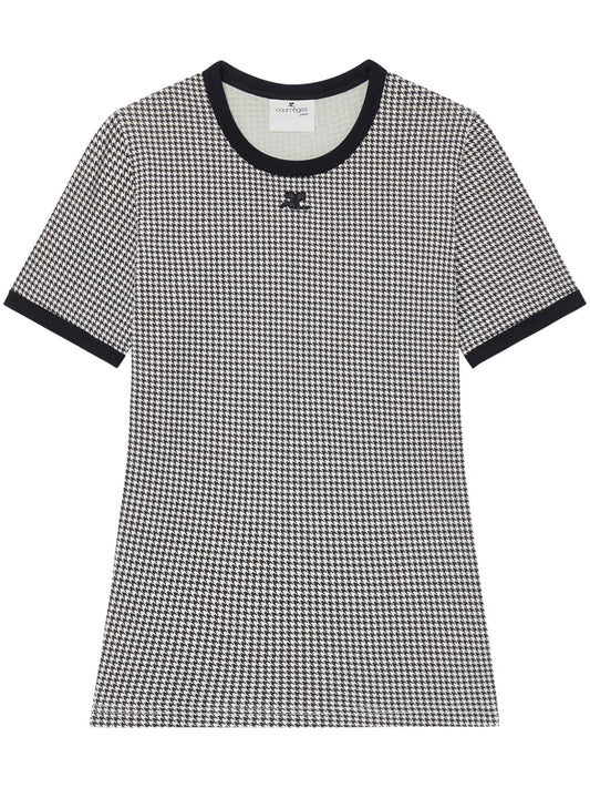 Contrasting-Trim Cotton T-Shirt