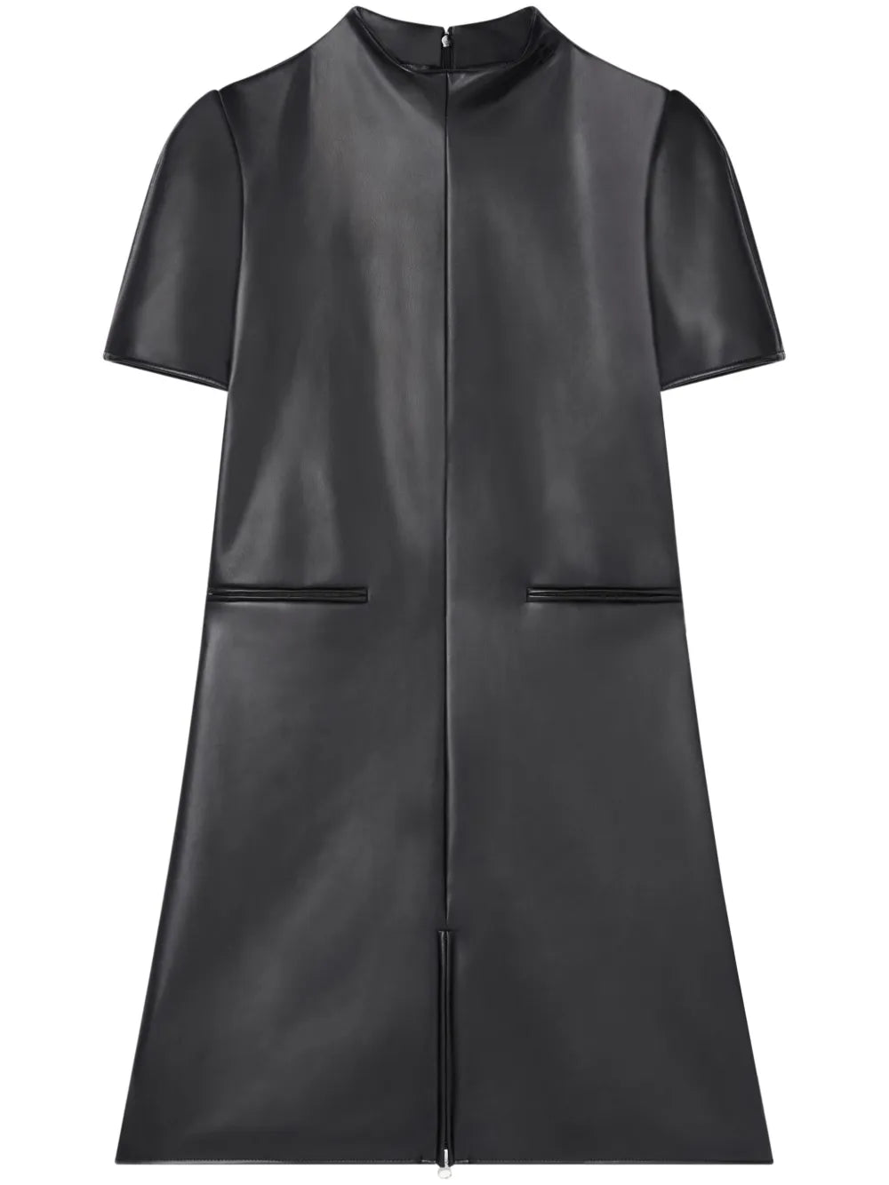 A-Line Faux-Leather Mini Dress