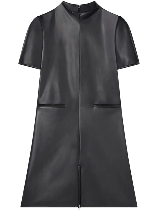 A-Line Faux-Leather Mini Dress
