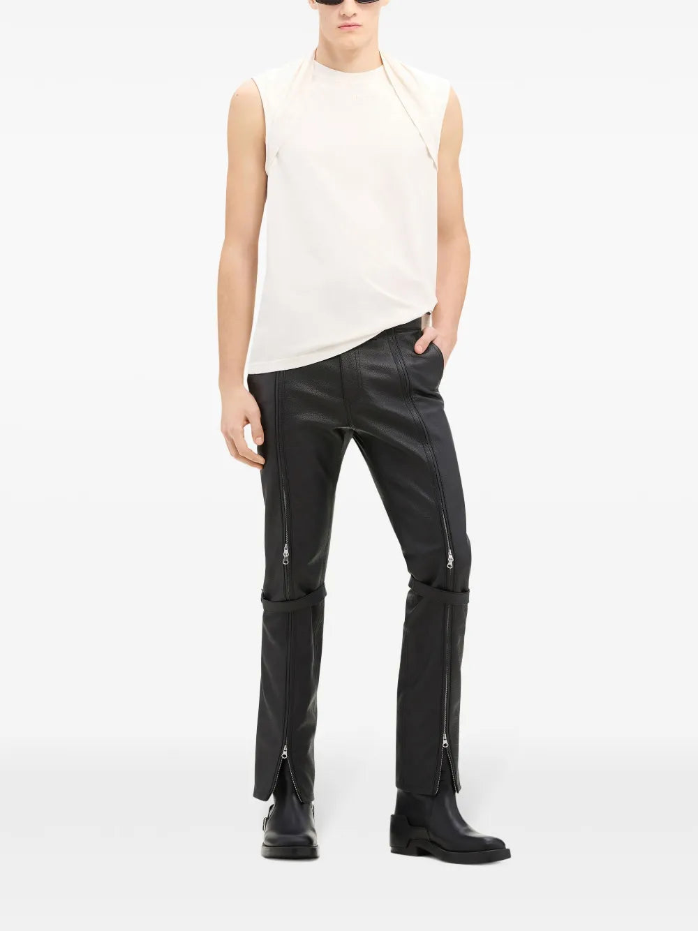 Draped-Detail Cotton Tank Top